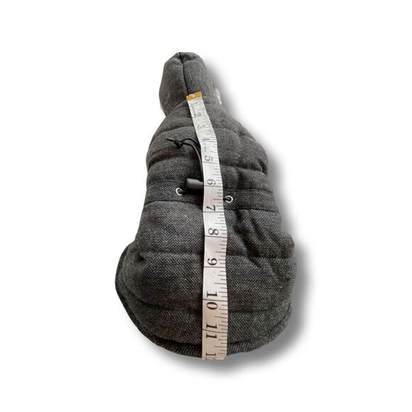Dog Puffer Gray Tweed Cinched Waist with Fur Trimmed Hood • Size Small • NWT - Picture 11 of 13
